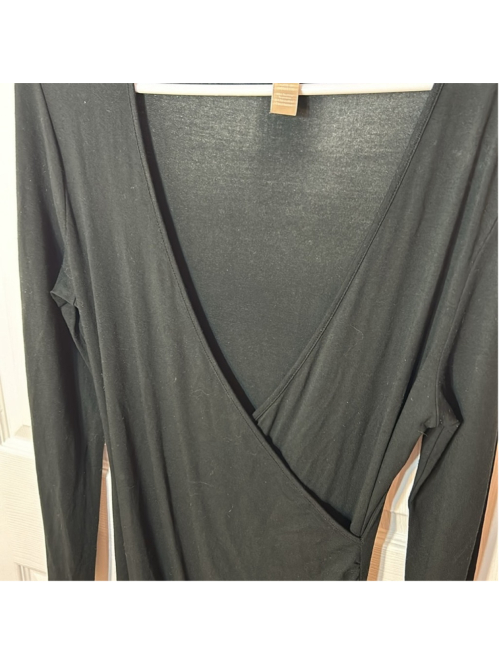 Banana Republic Black Long Sleeve Wrap Dress Small normcore - Picture 4 of 6